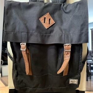 Herschel Supply Company Black Backpack with Brown Straps